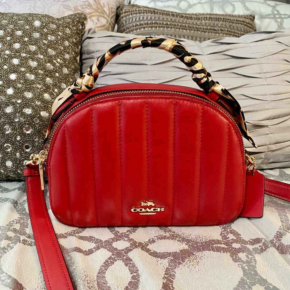 Serena Satchel with Linear Quilting and FREE twilly style scarf